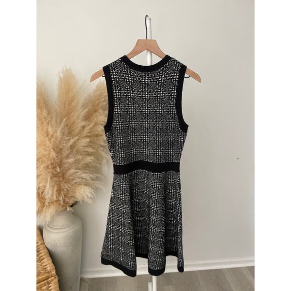 Kate Spade Out West Mod Black Plaid Knit Sleeveless Sweater Dress XS A Line Mini - Picture 7 of 9